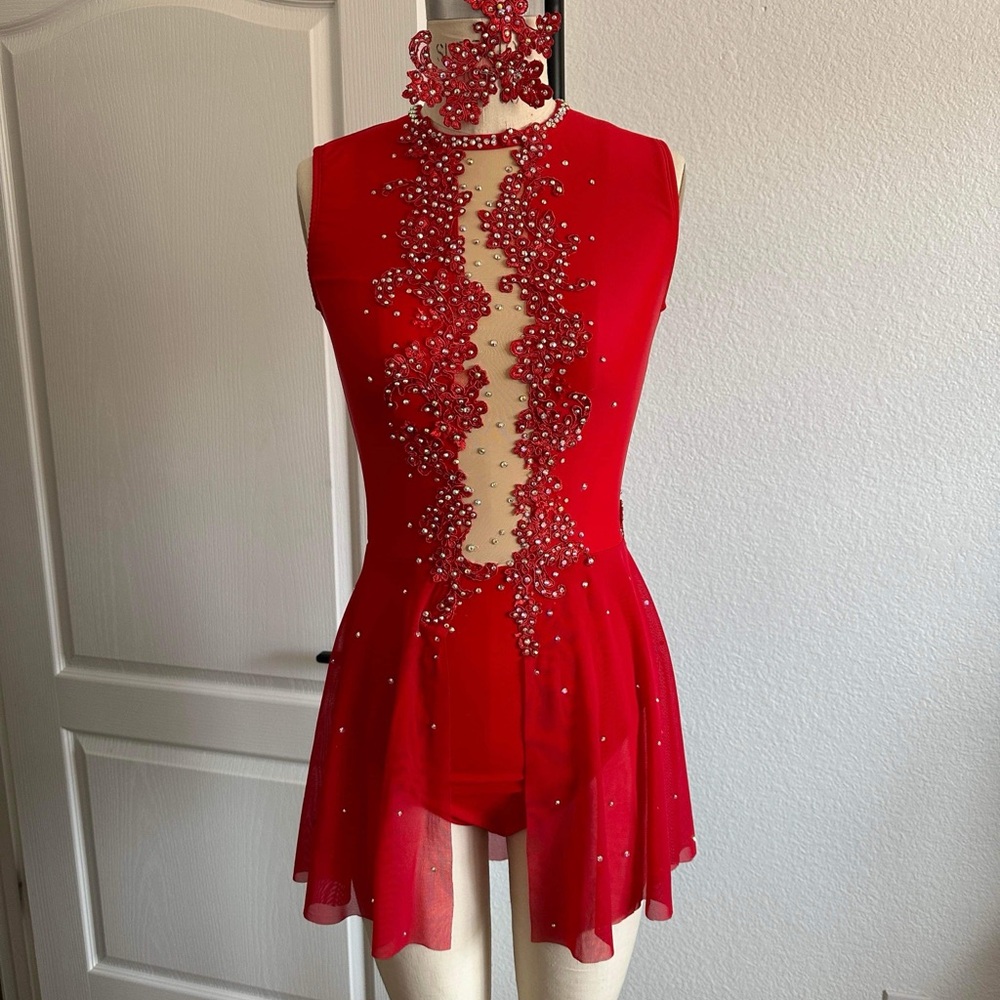 Elegant Red Women's Dance Dress